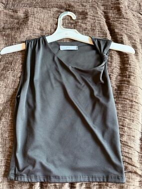 Black Twist-Shoulder Tank Top